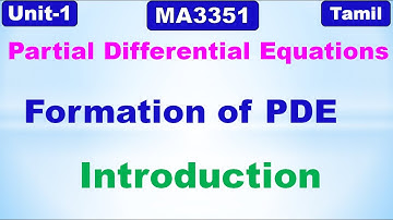 Partial Differential Equations # Formation of Partial Differential Equation # Introduction in Tamil