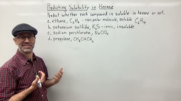 Predicting Solubility of Compounds in Hexane:  Example Problems