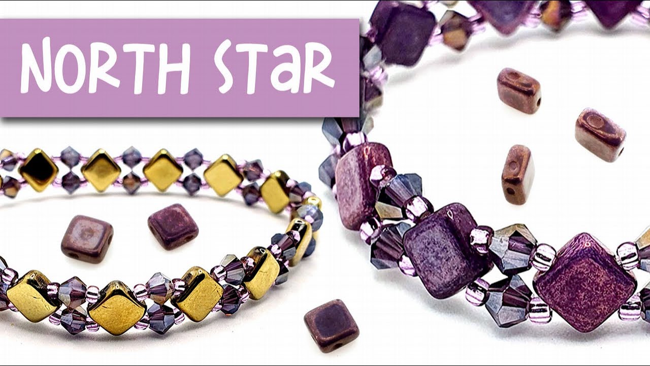 Super Comfy Bracelet with Preciosa Diagonal Square Beads & Sparkly Crystals
