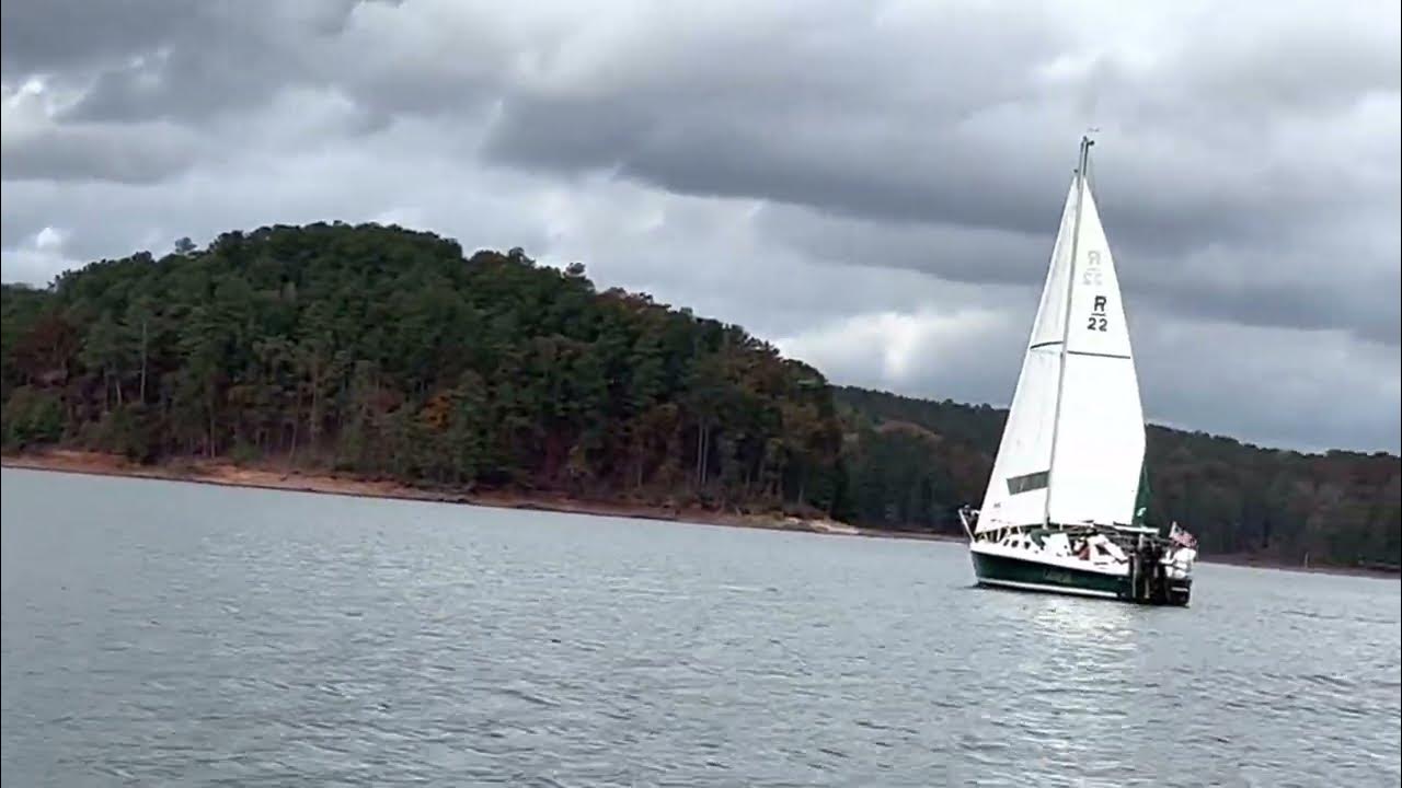 Sailing near dam on Lake Allatoona, GA YouTube