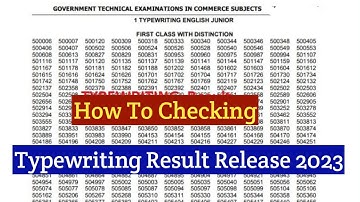 Typewriting Exam Result 2023 🎉  Shorthand Exam Result 2023 good news
