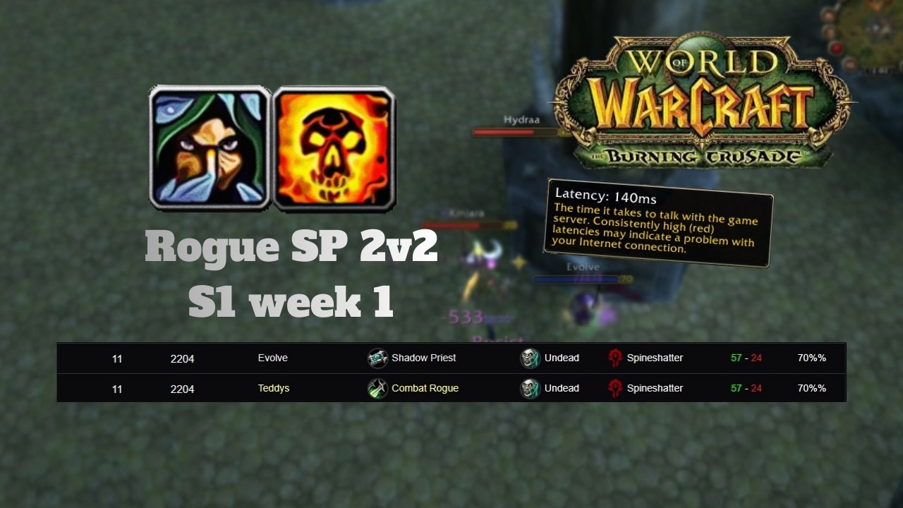 Rank 1 Rogue Shadow Priest 2v2 climbing the ladder against all odds | TBC anniversary Season 1 arena