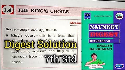 7th Std English Digest chp 1.4 The King