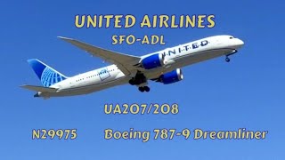 UNITED AIRLINES SAN FRANCISCO ADELAIDE SAN FRANCISCO NON STOP FLIGHT UA 207/208  13/12/25