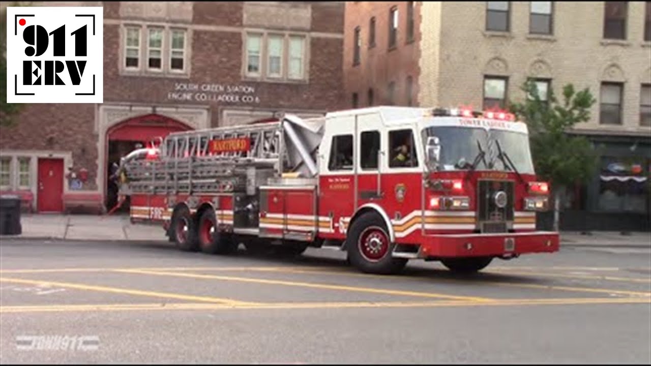 Hartford Fire Department Ladder 6 Responding