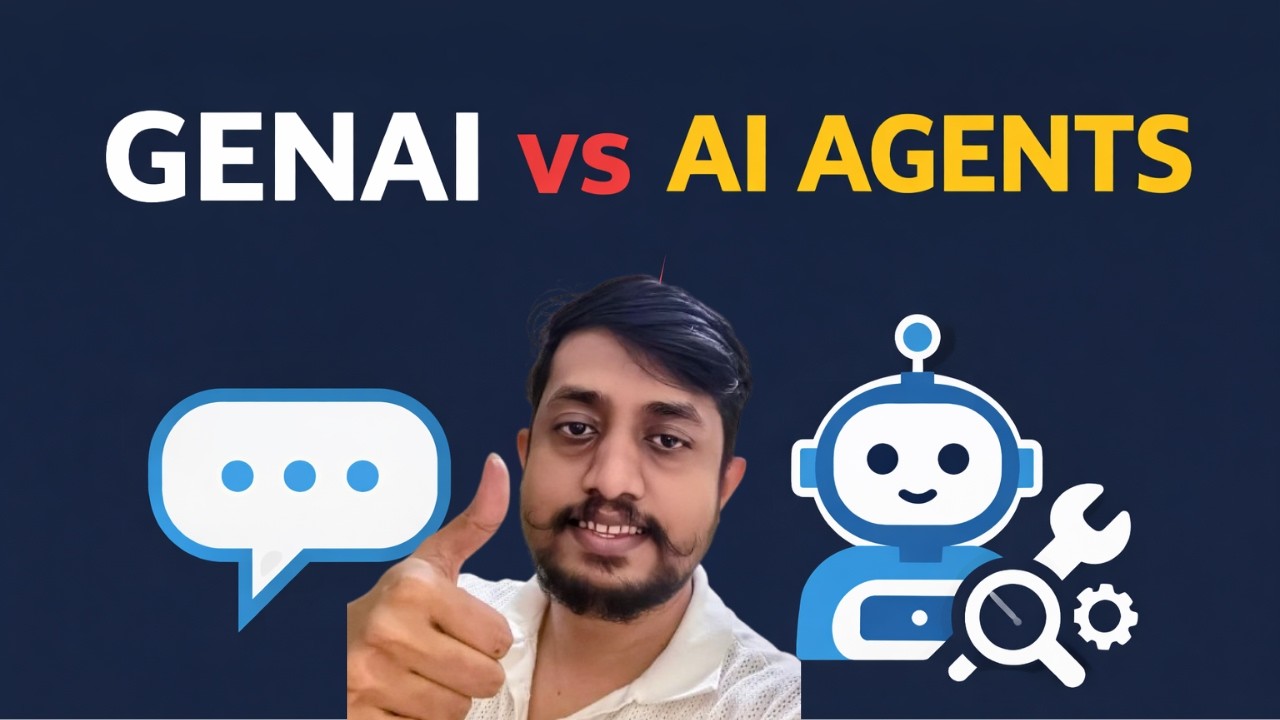 GenAI vs AI Agents — Explained for Absolute Beginners - YouTube