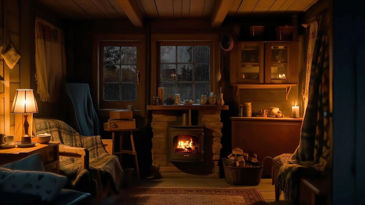 Cozy ambience with rain on window - Heavy Rain Sounds for Sleep, Study ...