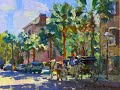 Charleston street 6x8 oil painting step by step process