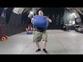 3x Sandbag Medley - 100kg, 110kg and 120kg in 45 seconds.