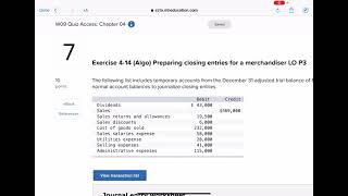 Quiz Access Chapter 4 Problem 7