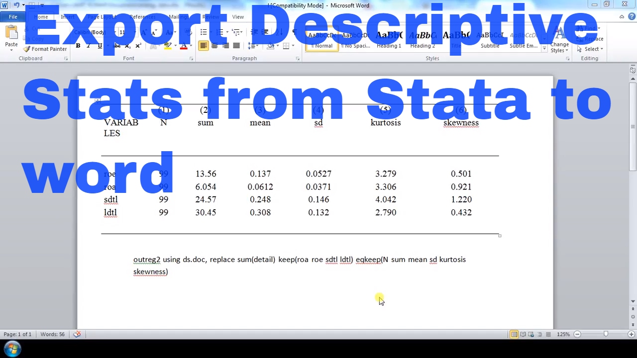 create table stata 12