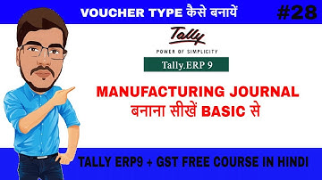 Manufacturing Journal Entry In Tally Erp9 || How To Create Voucher Type