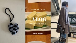 my first vlog| stationary stores in nyc, crochet studio clean, introvert socializing