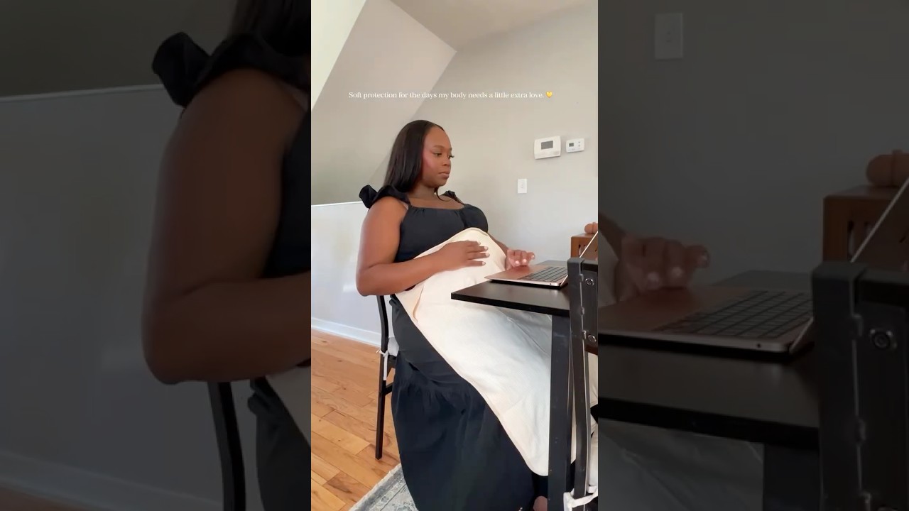 Pregnancy + lymphedema = protecting my peace any way I can 💛My Belly Armor blanket #pregnancycare