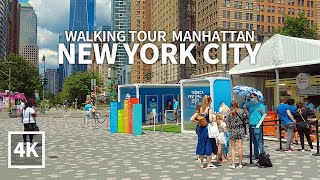 [4K] NEW YORK CITY - Walking Church Street, The Battery Park, Lower Manhattan USA, Travel - 4K UHD