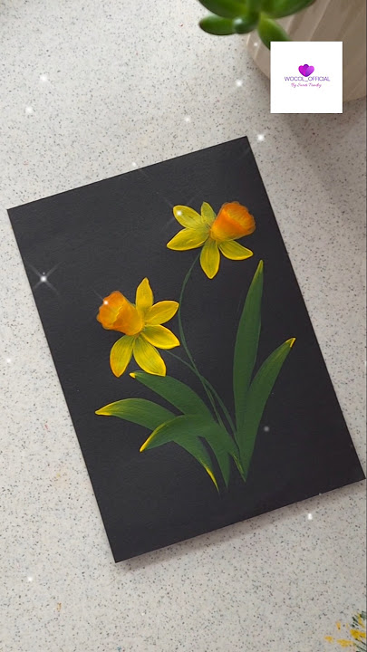 Daffodils onestroke Painting #reels #wocol
