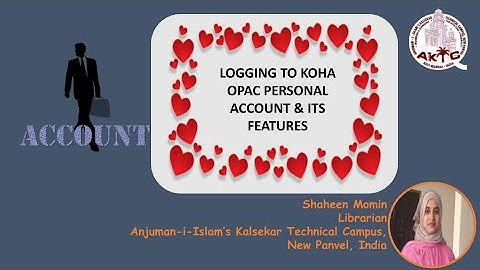 LOGGING TO KOHA OPAC PERSONAL ACCOUNT & ITS FEATURES