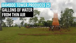 Bamboo tower produces 25 gallons of water from thin air.