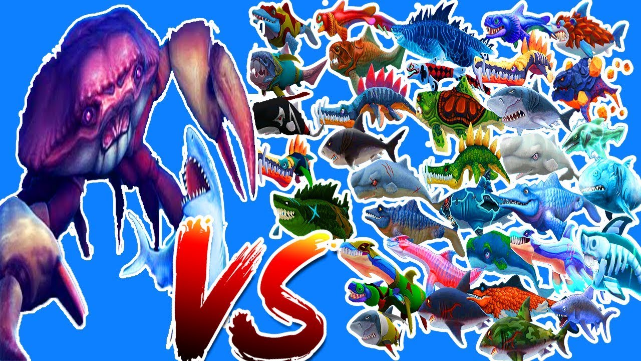 Hungry Shark Evolution - ALL SHARKS UNLOCKED VS GIANT CRAB - Android ...