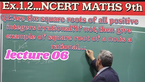 are the square root of all positive integers irrational if not given example |ex 1.2 class 9 q 2