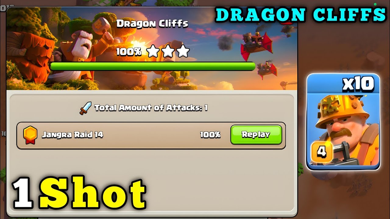 One Shot Dragon Cliff in Clan Capital is very easy 😉