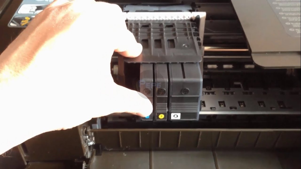 Cómo CAMBIAR los CARTUCHOS de TINTA, de una Impresora HP Officejet Pro 8100,  |2018|. - YouTube