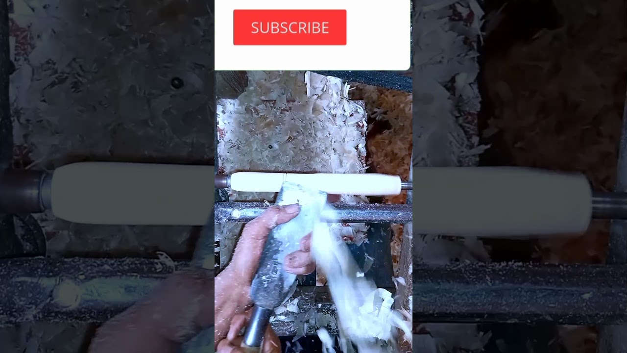 membuat gagang sotel(alat dapur) // bubut kayu