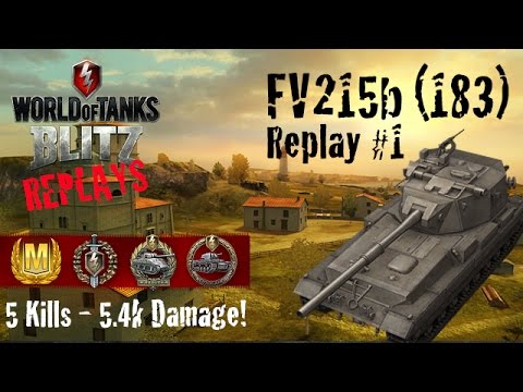 World Of Tanks Blitz Replays Fv215b 1 Gameplay 1 Youtube
