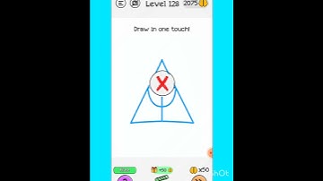 Braindom : Brain Games test:new #Level 128 Draw in one touch Gameplay walkthrough