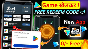 FREE REDEEM CODE 🤩( Zod Rewards App ) FREE REDEEM CODE APP | FREE GOOGLE PLAY REDEEM CODE