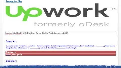 Up work Basic english test answers - 2016