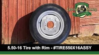 TIRE550X16ASSY 5.50-16 Tire with Rim | Compatible with Case-IH, Ford & John Deere Tractors