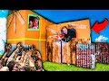 TWO STORY BOX FORT ZOMBIES BASE!! Building, Crafting &amp; Nerf (24 Hour Challenge)