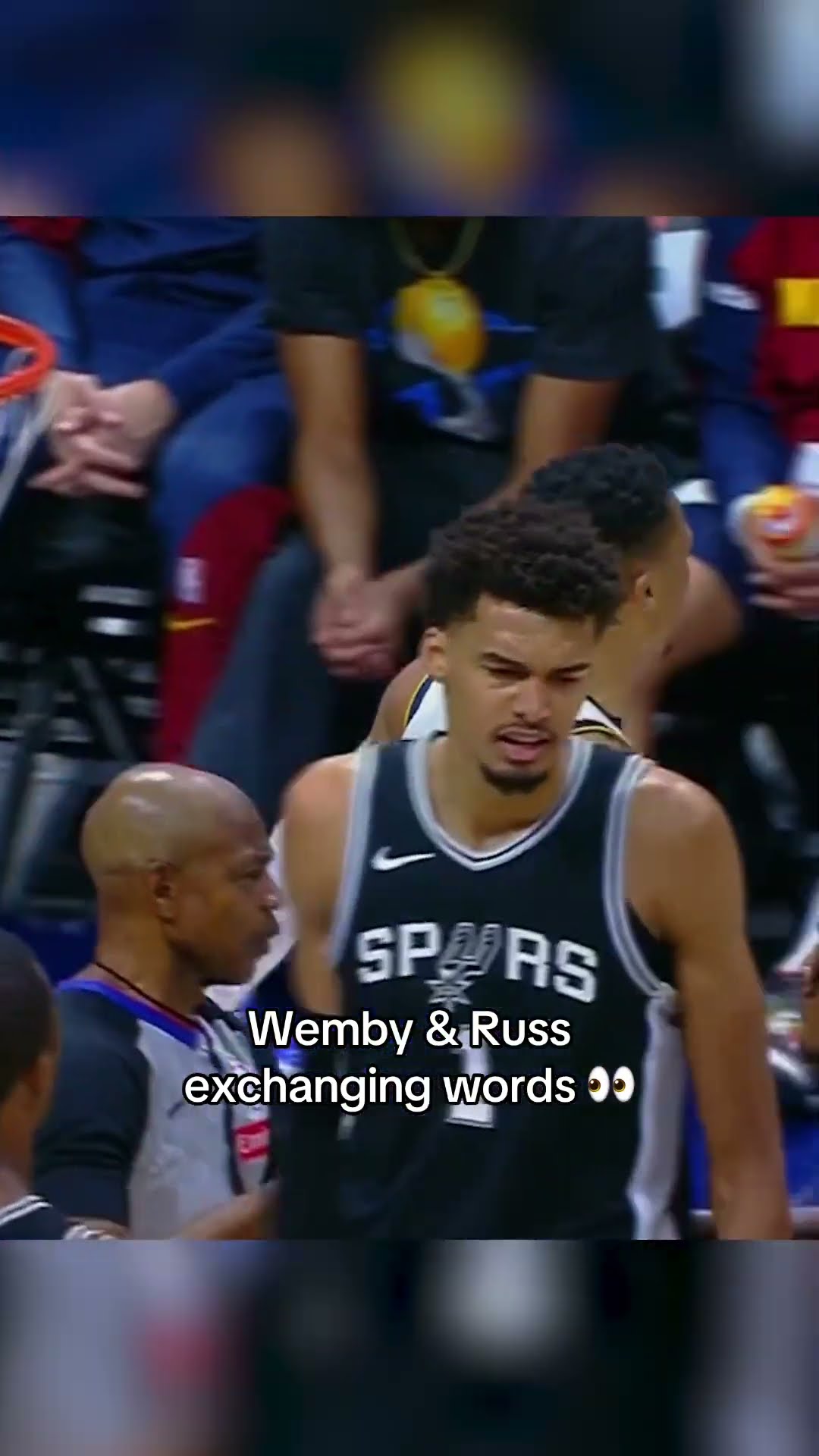 Wemby and Russ exchanged words after the and-one bucket ?
