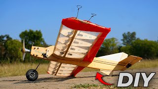 DIY mini wooden plane||mini control line plane