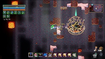 Mage magic ranged DPS build vs Igneous (Hard Mode) Core Keeper