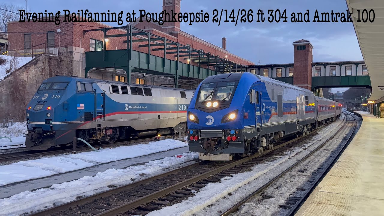 2/14/26, Evening railfanning at Poughkeepsie ft. SC42DM 304 and Amtrak Midnight Blue 100 