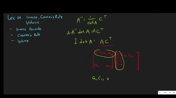 Lec20 Cramers Rule, Inverse Matrix, Volume 1