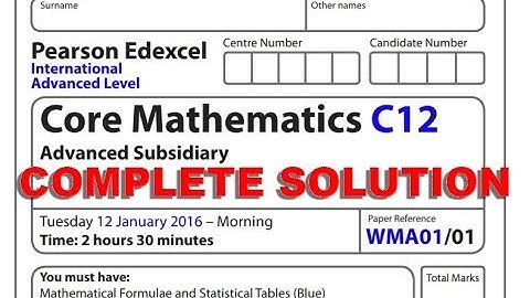 IAL MATHEMATICS C12 JAN 2016