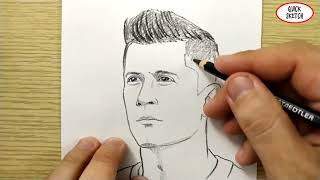 VERY EASY, how to draw lewandowski / quick sketch