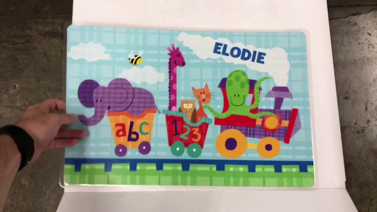 Personalized placemats YouTube
