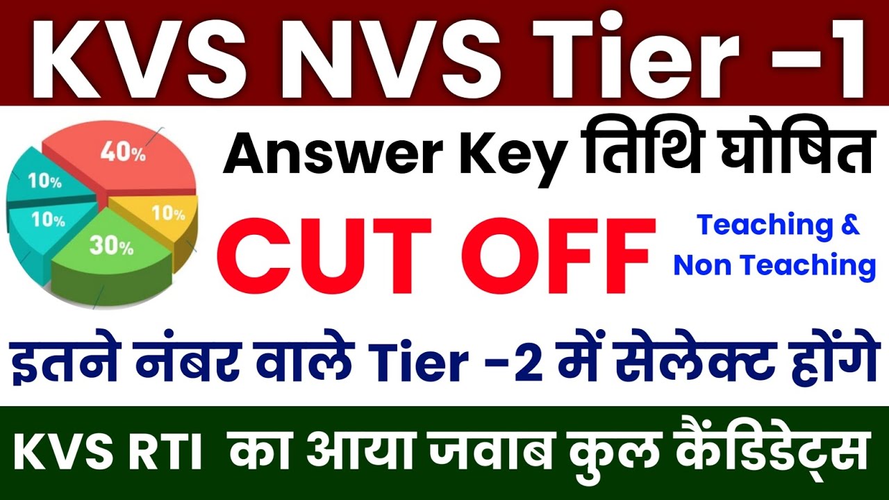 KVS NVS TIER-1 ANSWER KEY || KVS NVS CUT OFF MARKS || KVS NVS RESULT UPDATE ✅