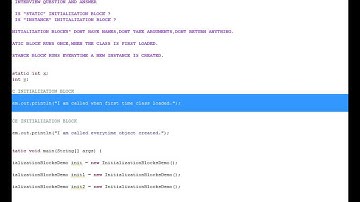 Instance Static Initialization Block in Java Interview