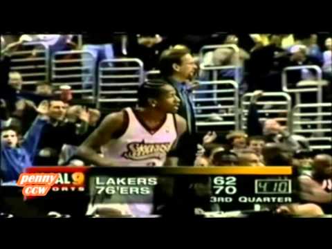 Allen Iverson 41pts vs Shaquille O'Neal the Lakers...