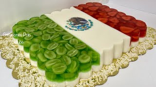 Gelatina de Bandera Mexicana Tricolor Para Fiestas Patrias