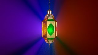 Islamic Lantern Multi Color Light Rays 3D Animation