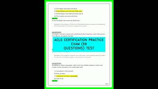 ACLS CERTIFICATION PRACTICE EXAM 2026 LATEST 59 QUESTIONS TEST VIDEO UPDATED FINAL PRACTICE EXAM26