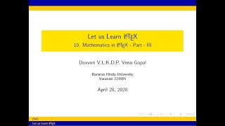 Mathematics in LaTeX - Part III
