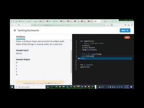 Python part 45 code project spelling backwards program برنامج الهجاية العكسية