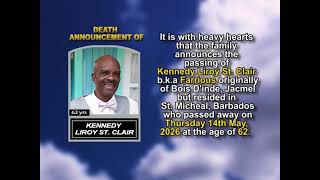 Kennedy Liroy St  Clair ~ Short Obituary